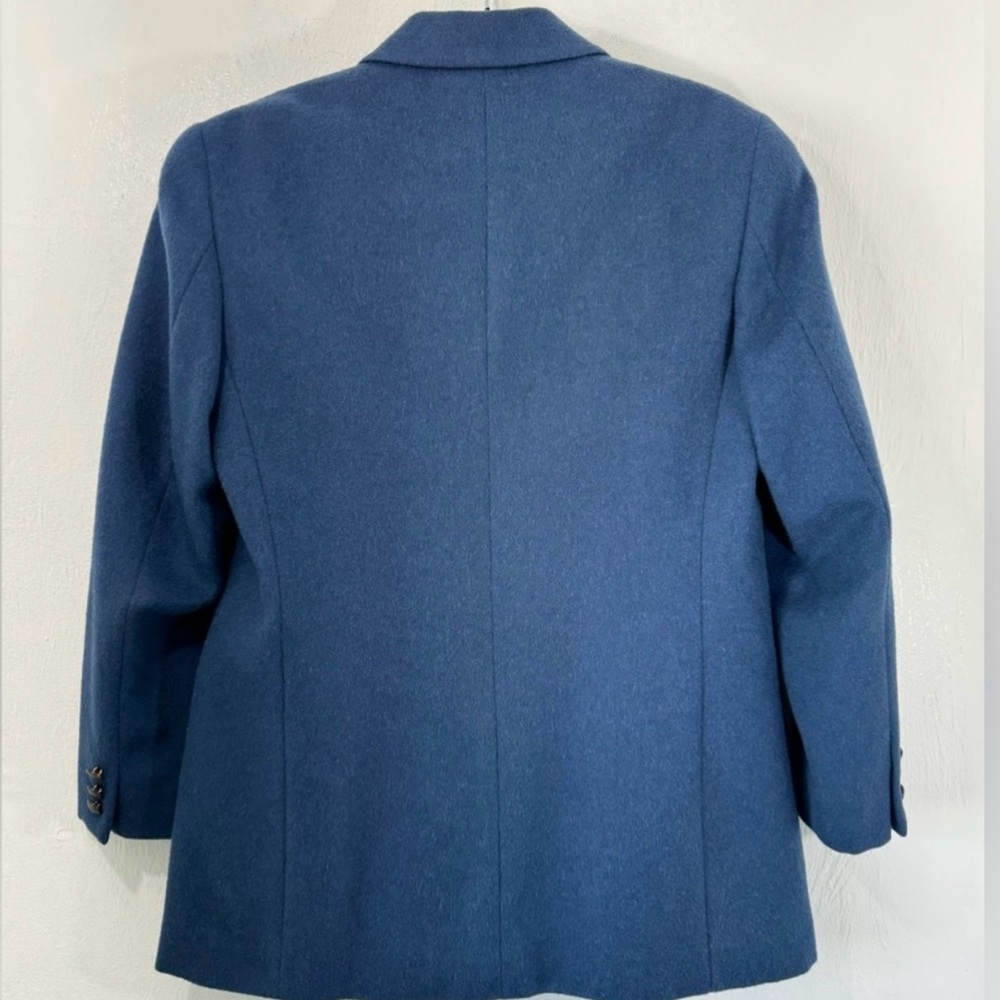 Vtg 100% Camel Hair Talbots blue preppy warm two button blazer.Size 10 - Picture 2 of 10